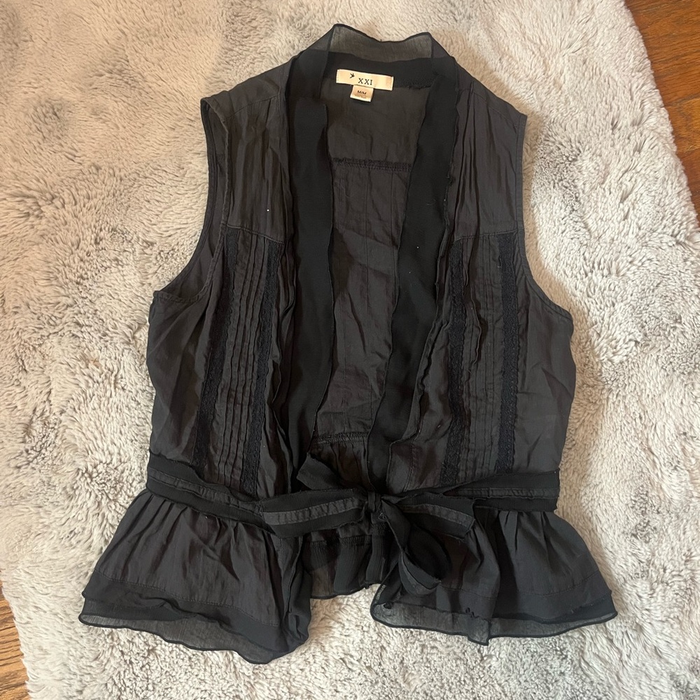 Forever 21 Black Sheer Sleeveless Blouse